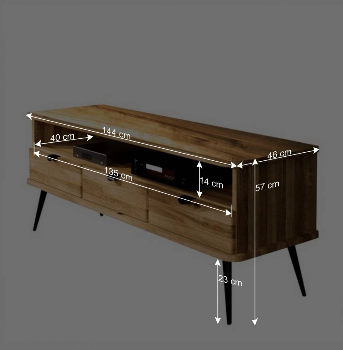144x57x46 TV Kommode mit Fach - Casarius