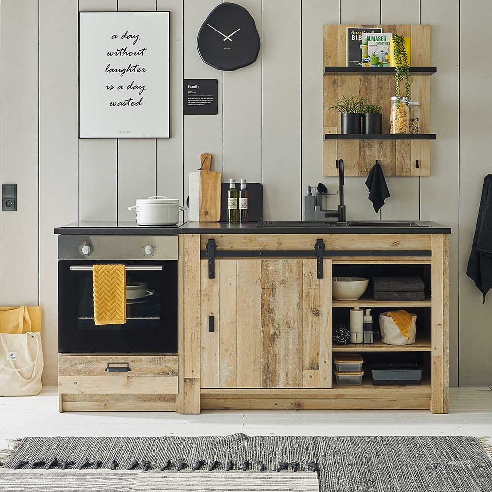 Herdumbau-Schrank in Altholz Optik - Garisa