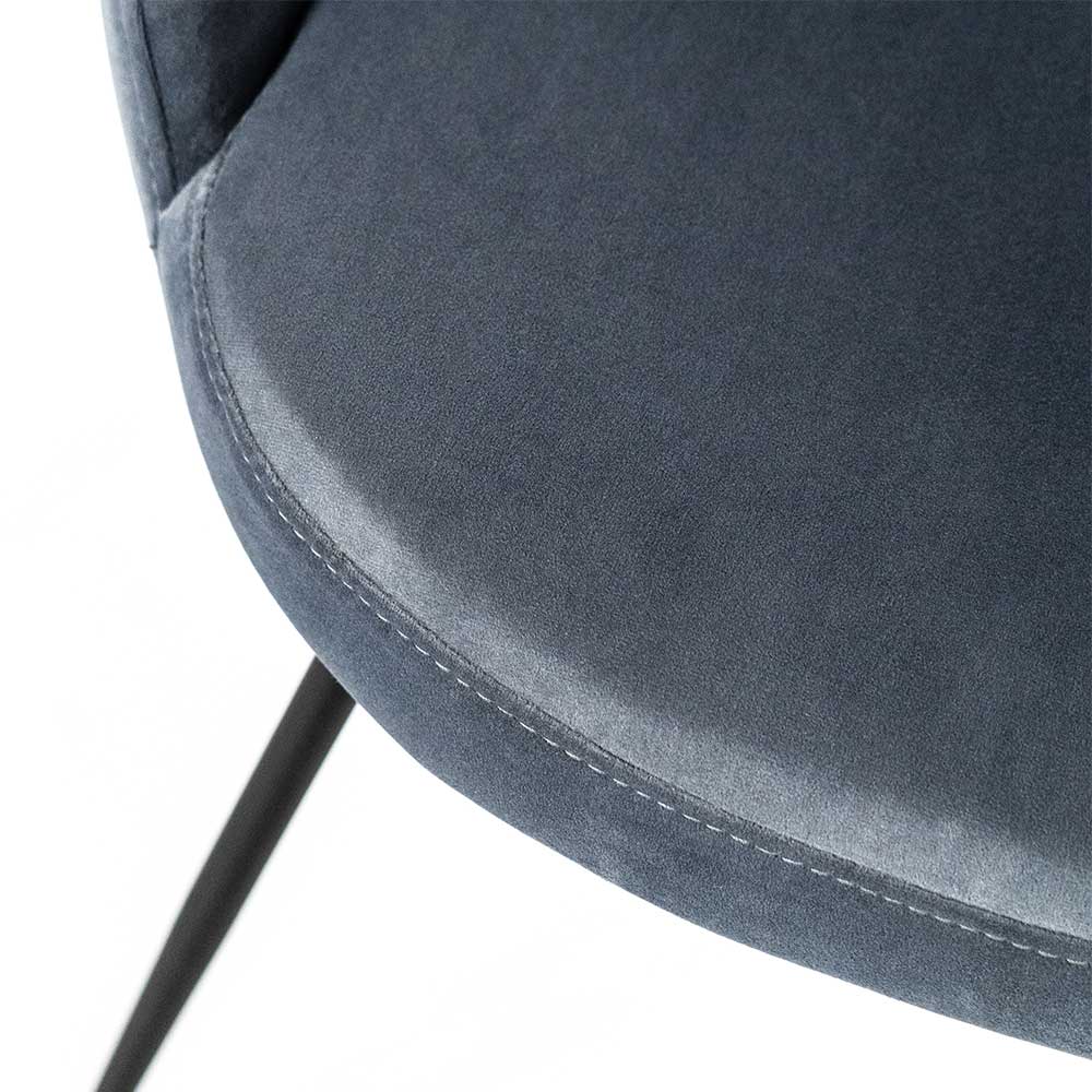Hellblauer Polsterstuhl mit Microfaser Bezug - Skadiva