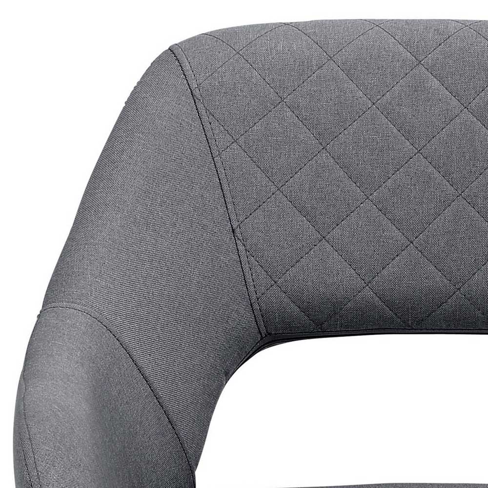Armlehnenstuhl in Grau Webstoff - Maggiore (2er Set)