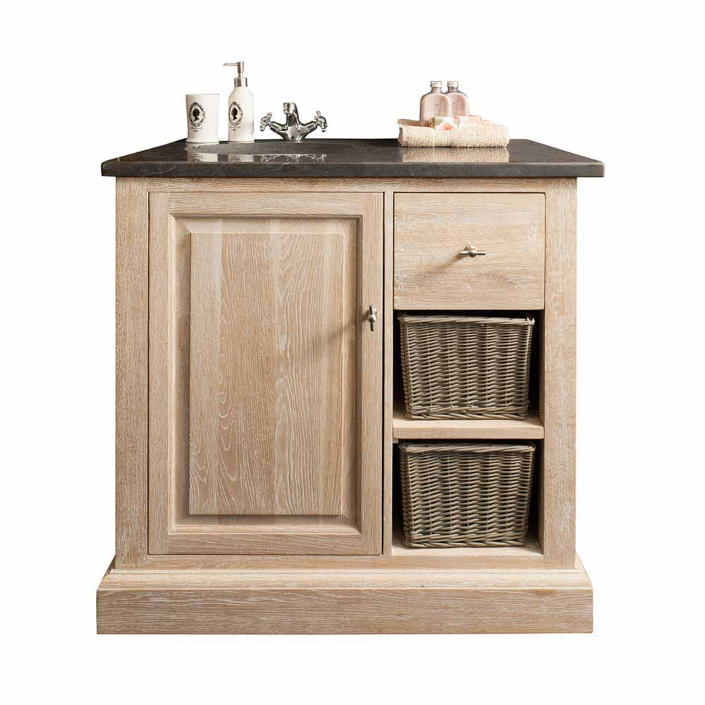 Waschbeckenschrank Vish in Eiche Bianco