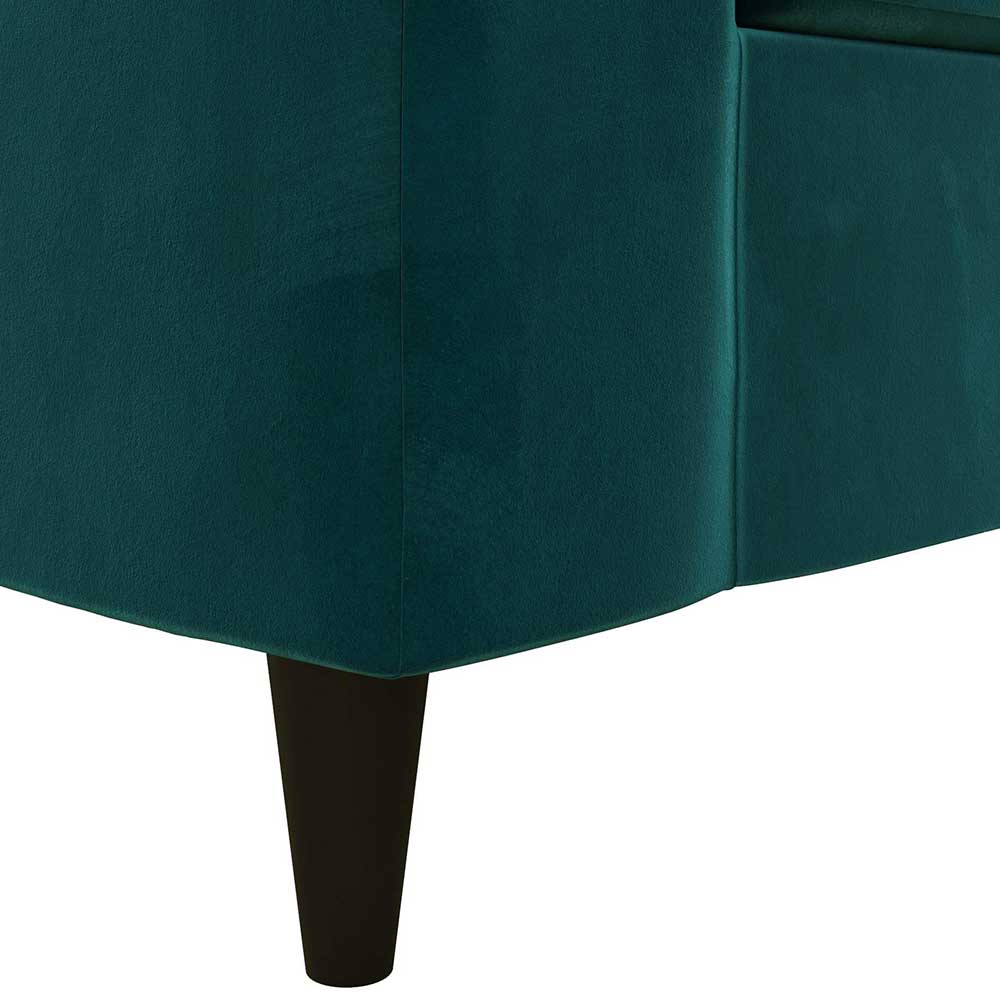 Wohnzimmercouch in Dunkelgrün Samt - Nistefan