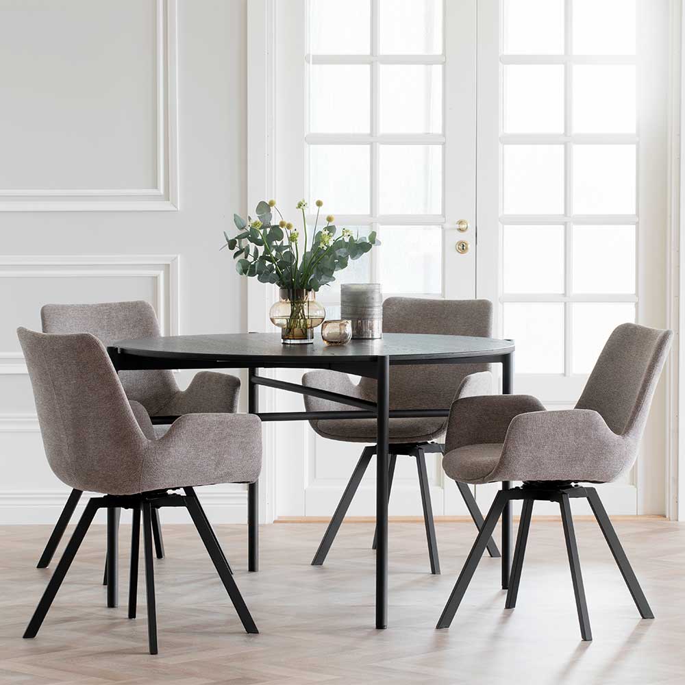 Skandi Stühle in Beige & Schwarz - Pacifigo (2er Set)