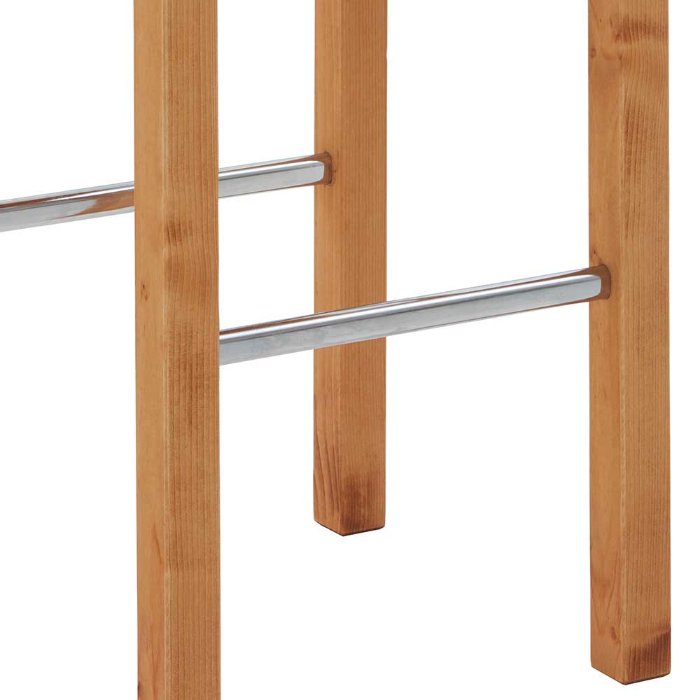 Kiefernholz Barhocker in Laugenfarbig - Ribardo