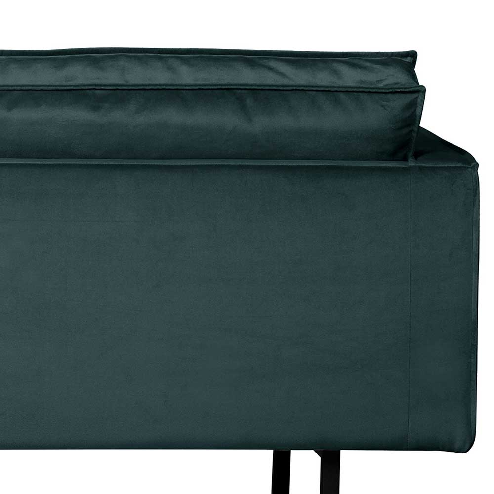 Samt 3 Sitzer Couch in Blau - Fledos