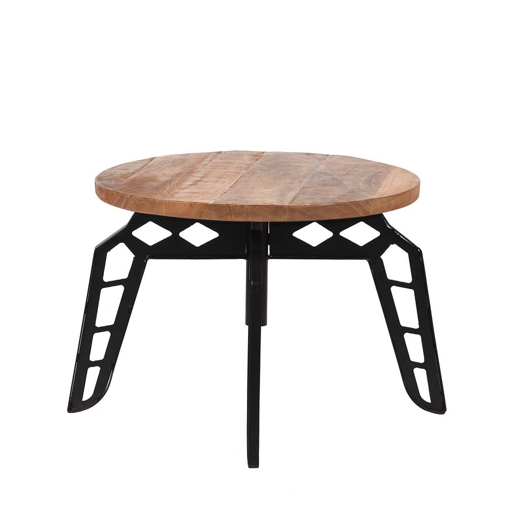 Designer Wohnzimmertisch mit runder Holzplatte - Vild