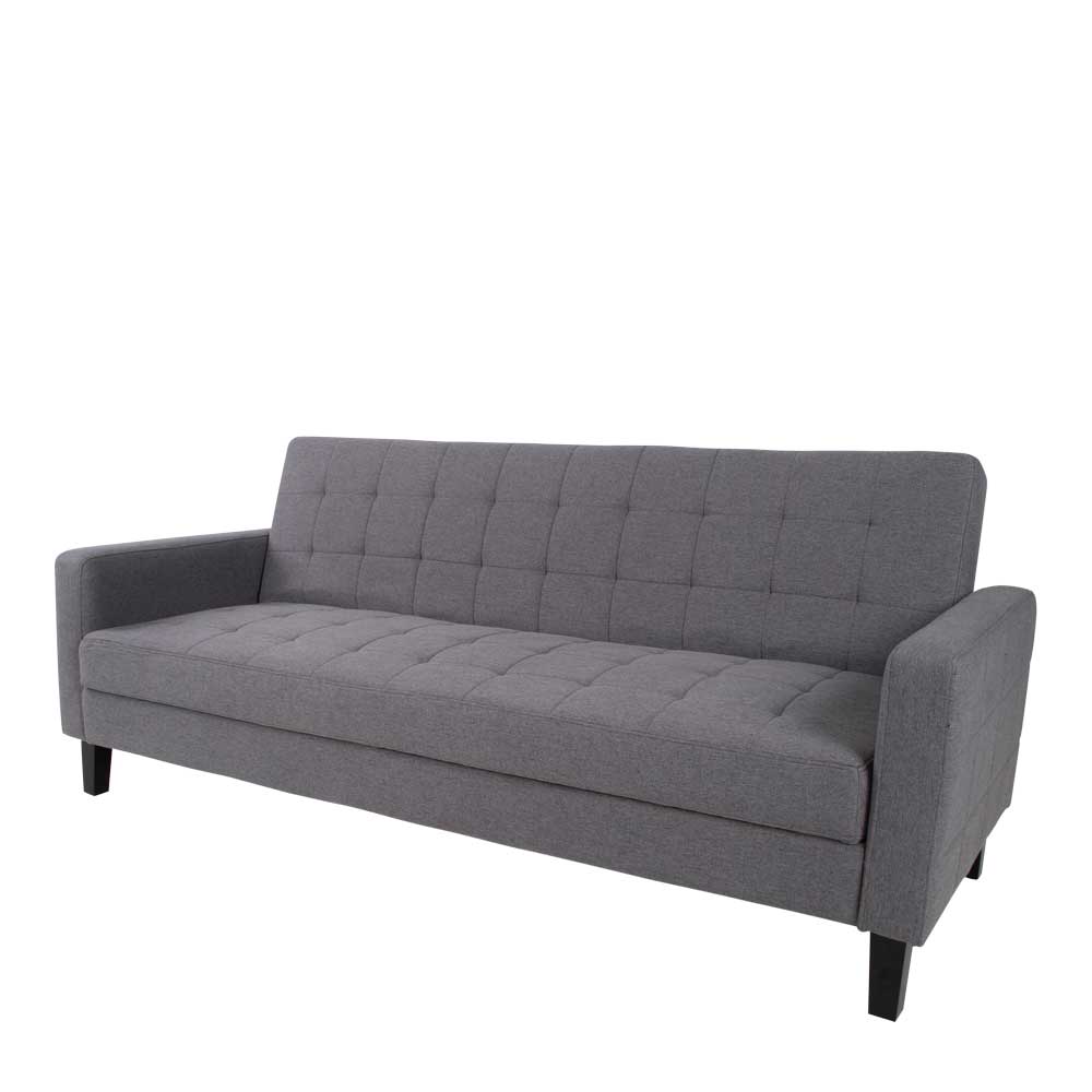 Modernes graues 3-Sitzer Schlafsofa mit gestepptem Stoffbezug in Gesamtansicht – Industry