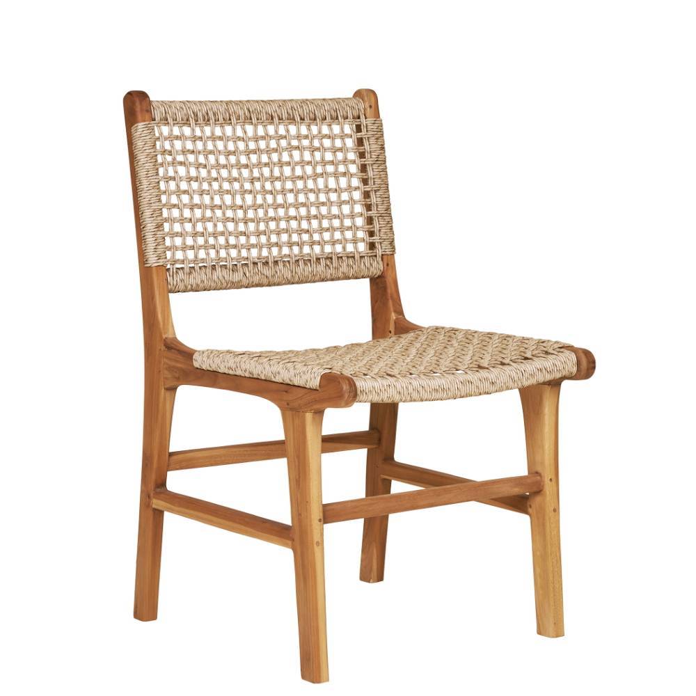 Teak Holzstühle mit Kordelgeflecht - Merlan (2er Set)