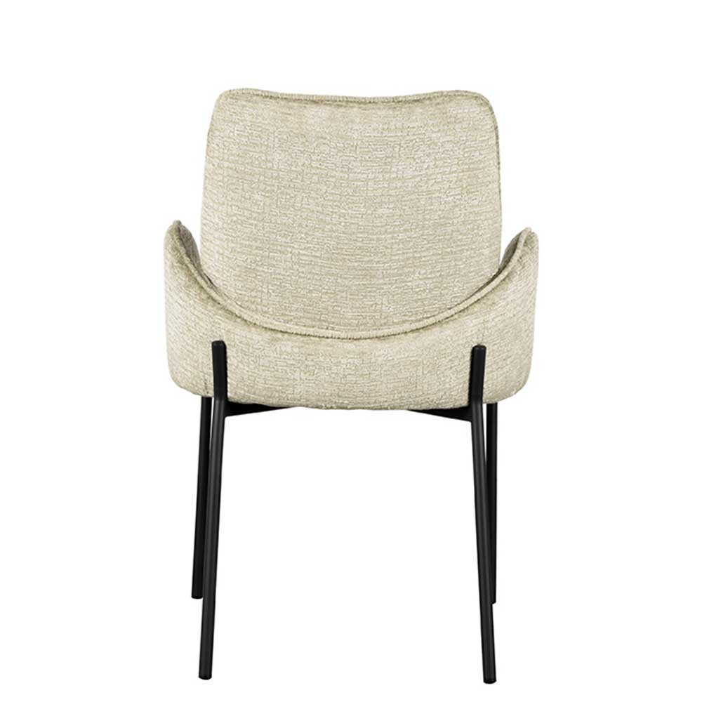 Struktursamt Polsterstuhl in Beige - Celona (2er Set)