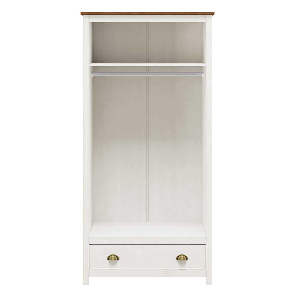 Landhaus Kleiderschrank in Weiß & Kiefer - Amure