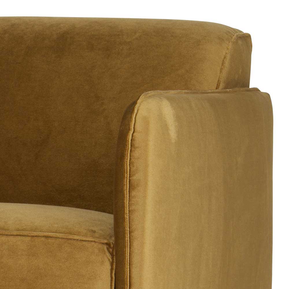 Topp Retro Sessel in Honig Gelb Samt - Viradossa