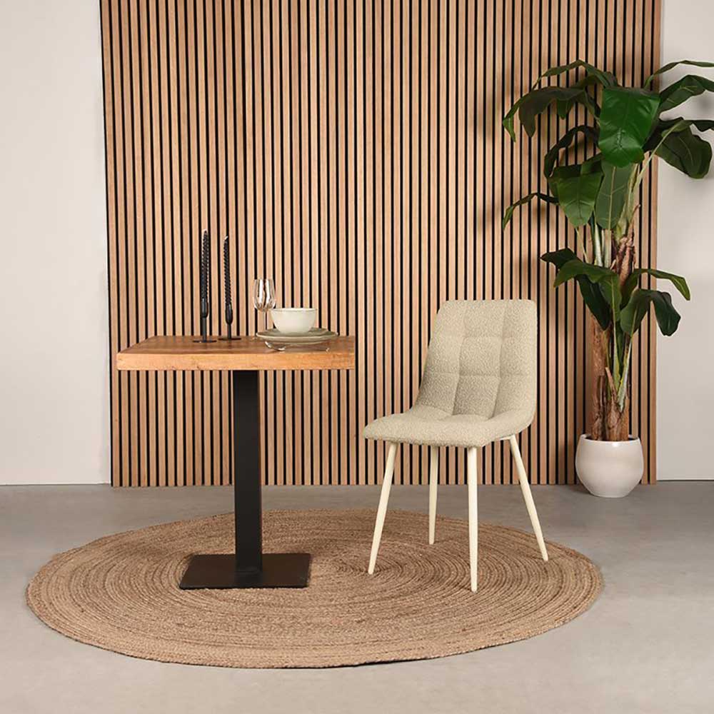 Heller Polsterstuhl in Beige und Weiß - Janura