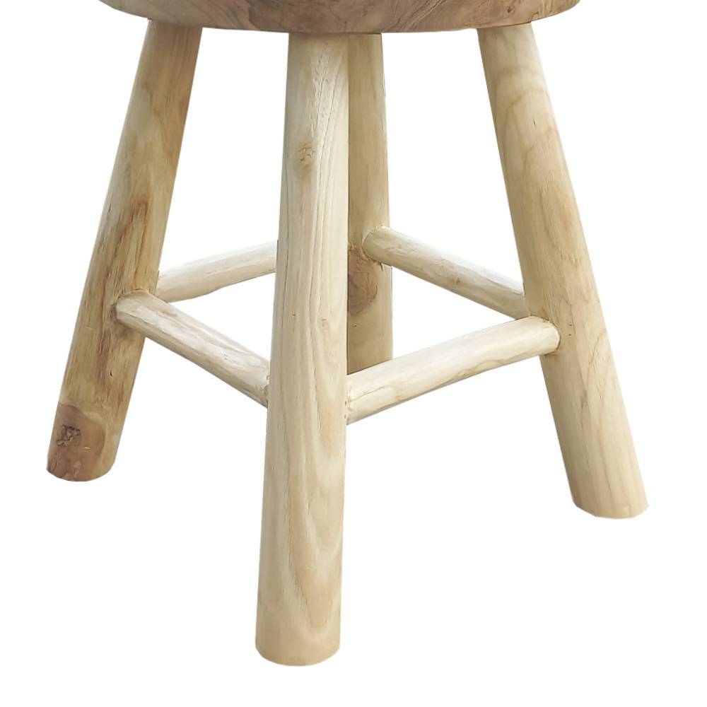 Runder Sitzhocker aus Teak Massivholz - Tepico