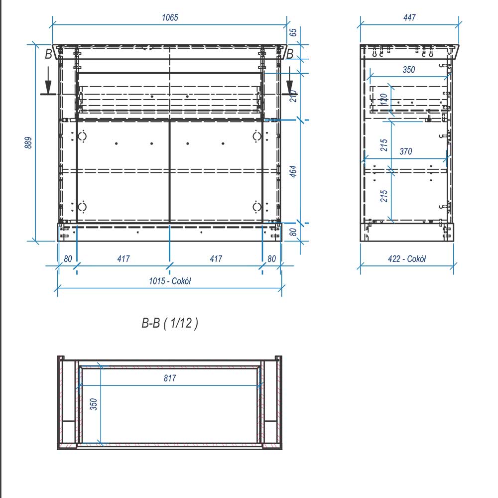 107x89x45 Kombi-Kommode mit Doppeltür - Nedita