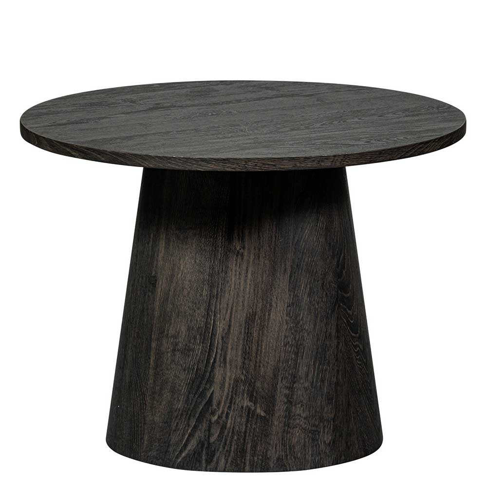 Runder Couchtisch in Dunkelbraun Holzoptik - Kiyoshi