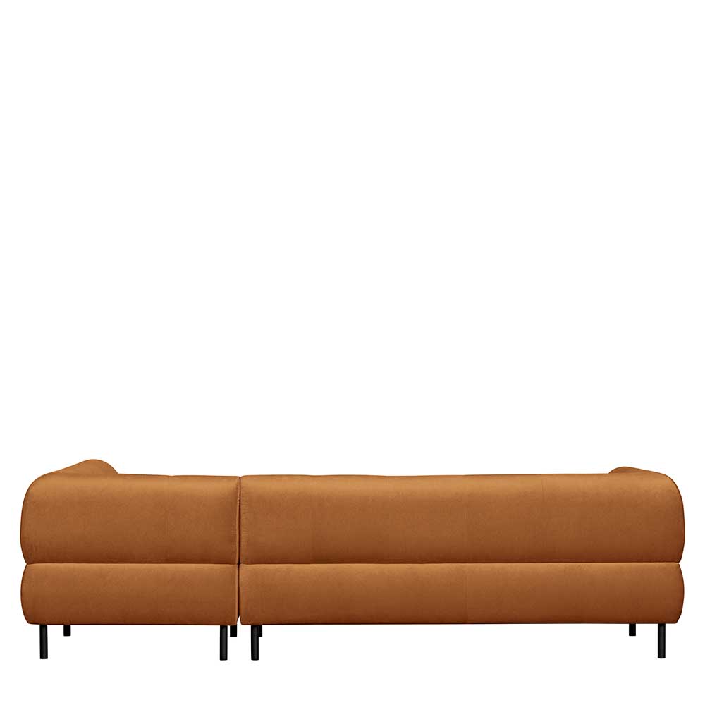 L-Form Couch in Hellbraun Samtbezug - Ulrike
