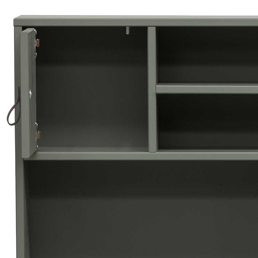 122x58 Schreibtisch mit Aufsatz in Graugrün - Daraon