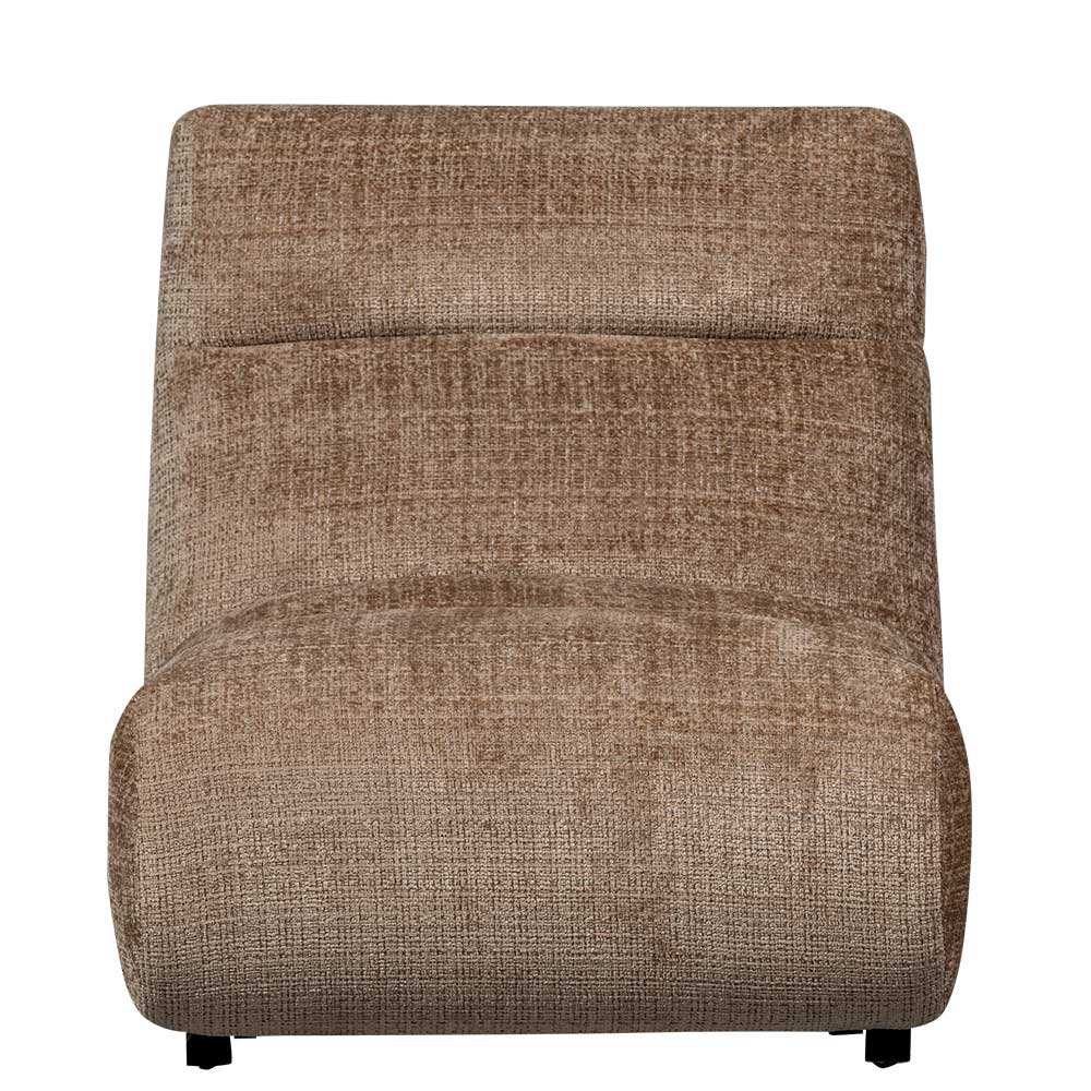 Hellbrauner Chenille Designsessel von vorne – Glacita