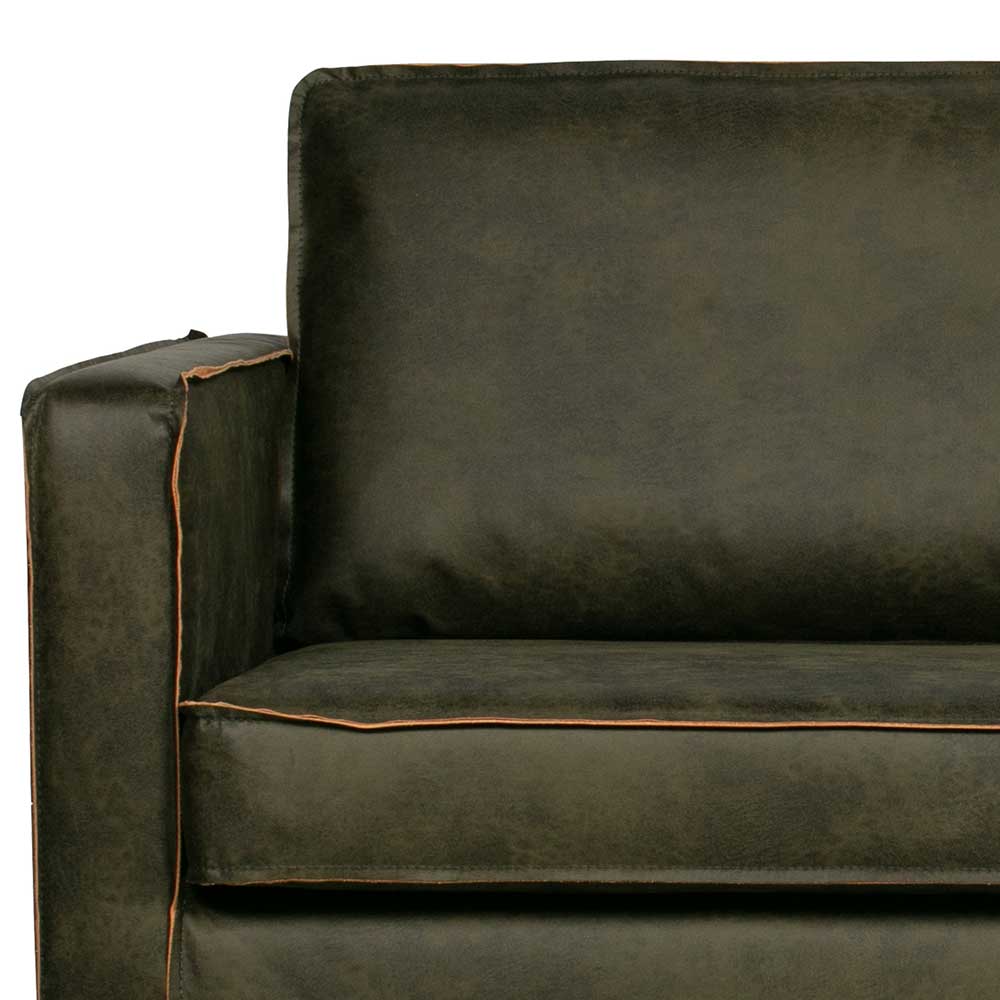 3er Retro Couch in Oliv Grün - Gonlamo