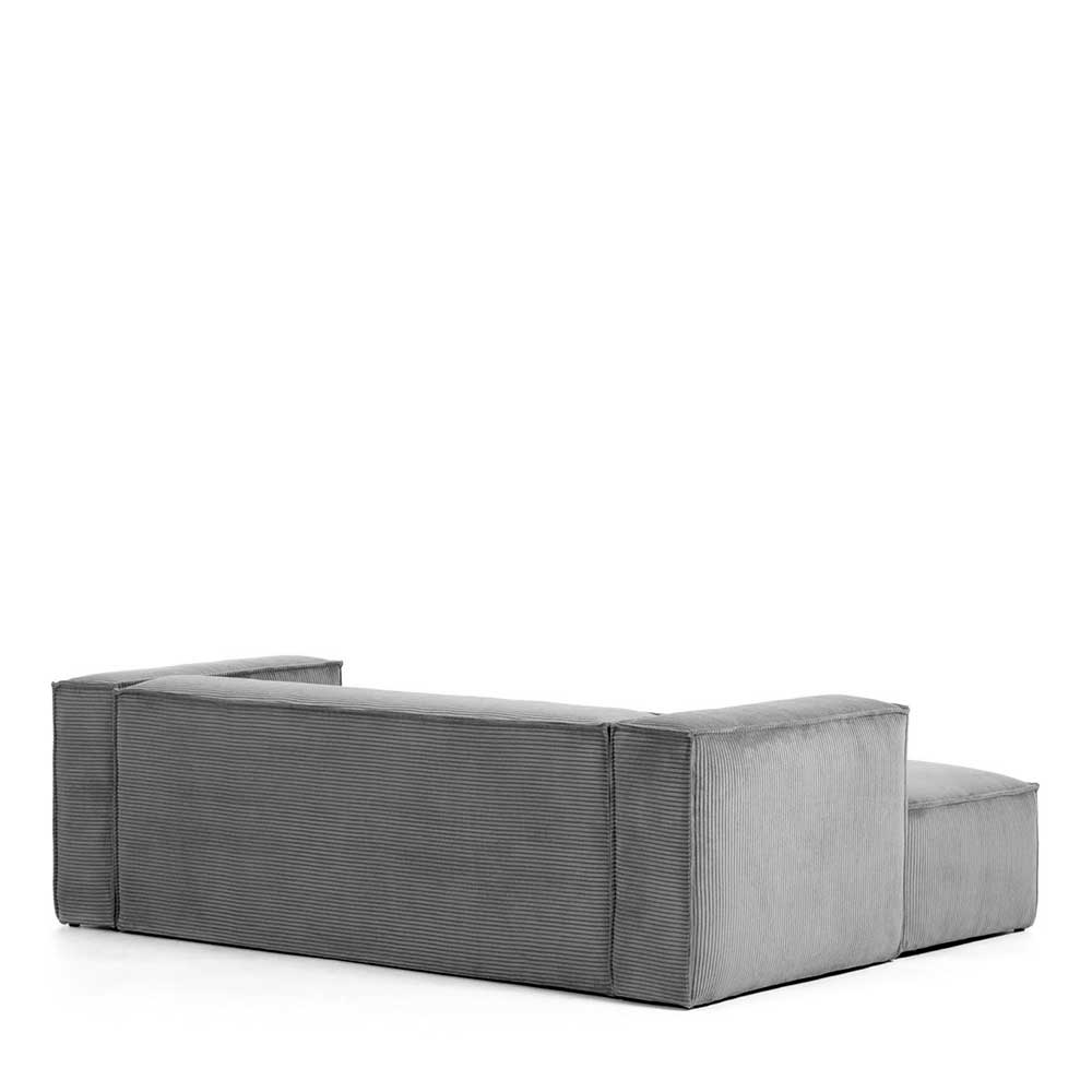 Modernes Breitcord Ecksofa in Grau - Hanyas