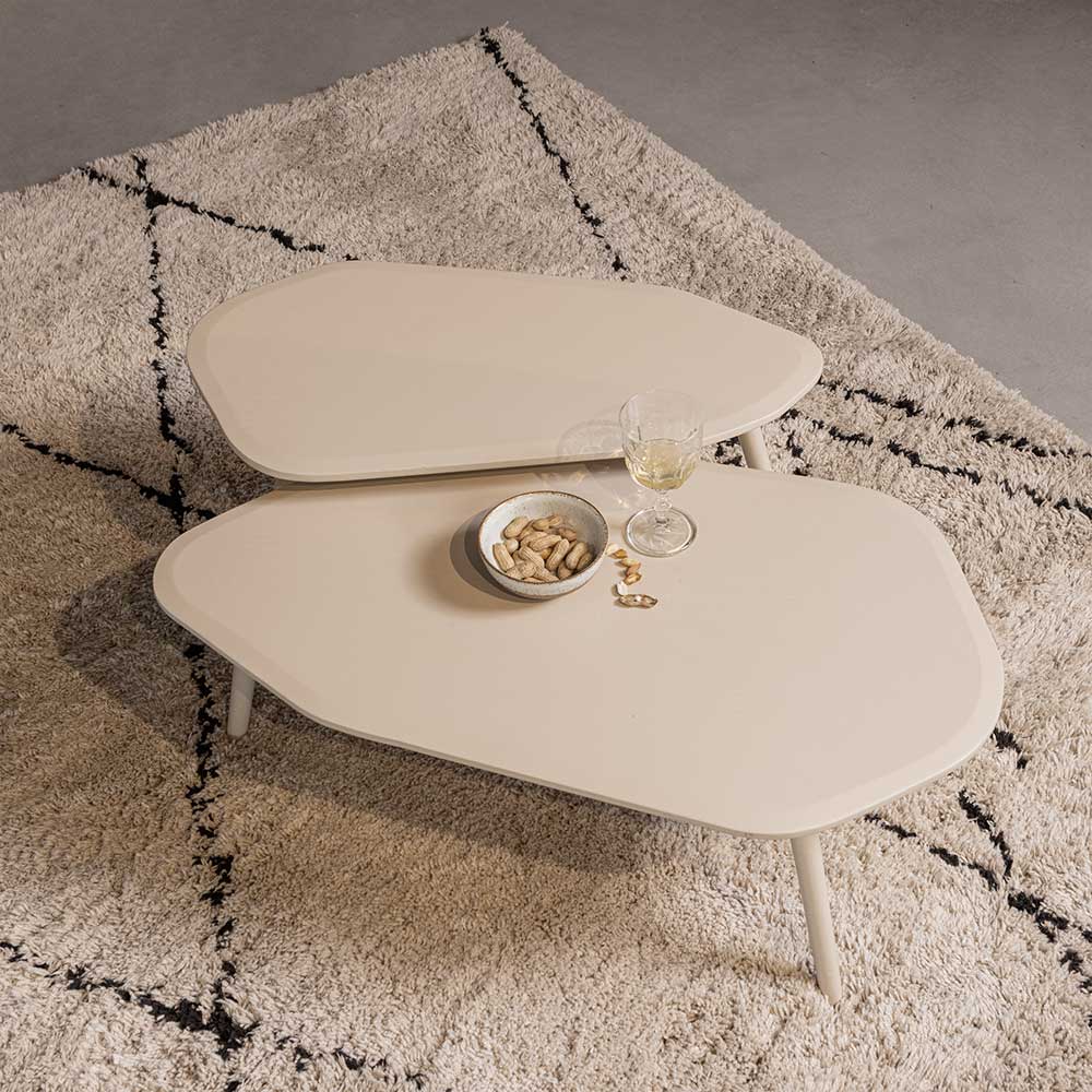 Design Couchtisch Duo in Hellgrau - Hawaians (zweiteilig)