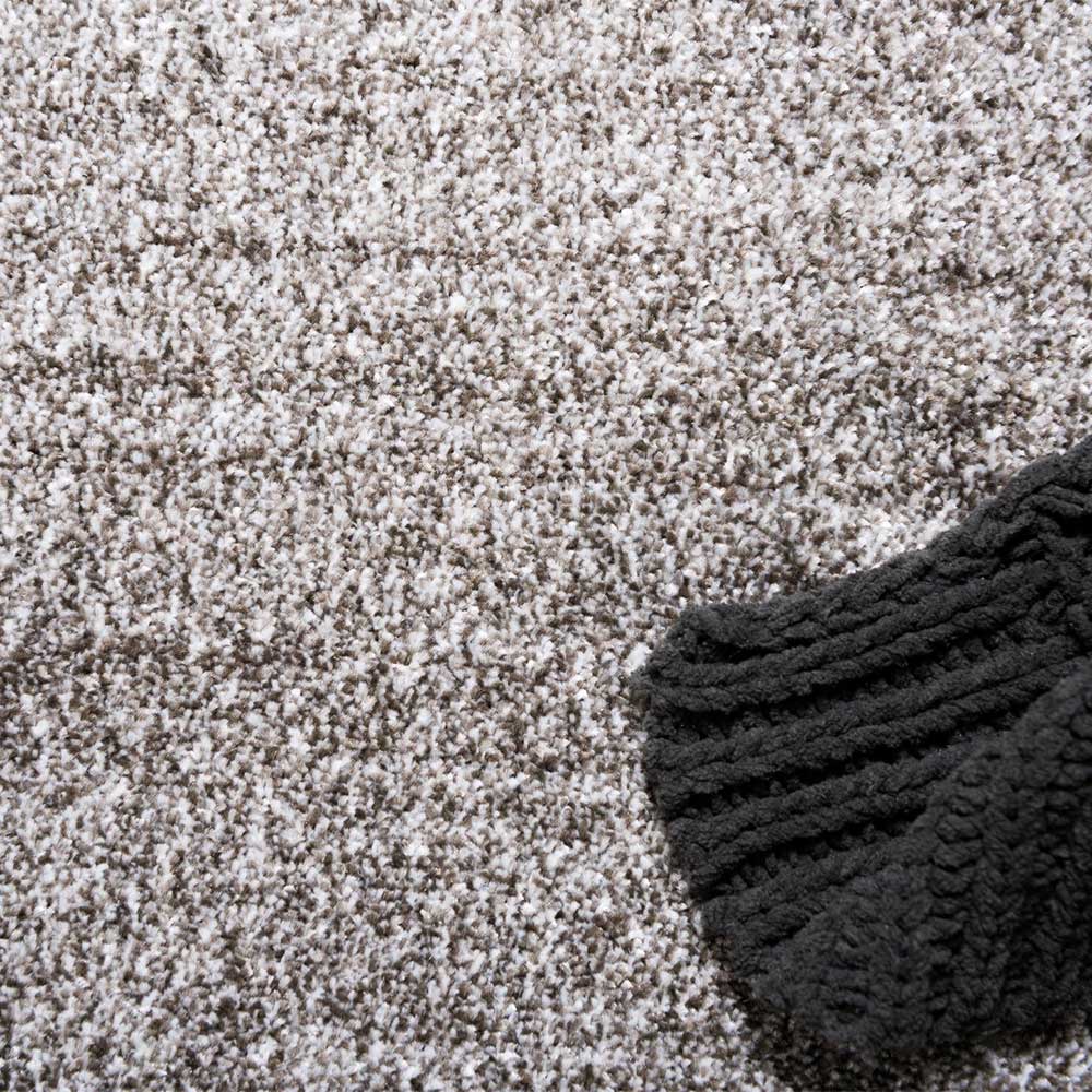 Teppich in Hellgrau mit dunkelgrauem Rand - Armina