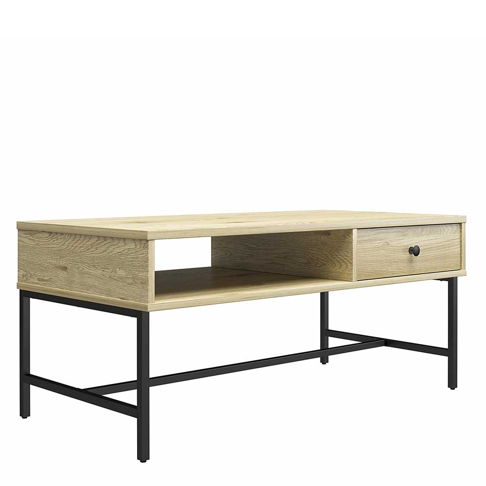 Skandi Sofatisch mit Schublade und Fach - Black