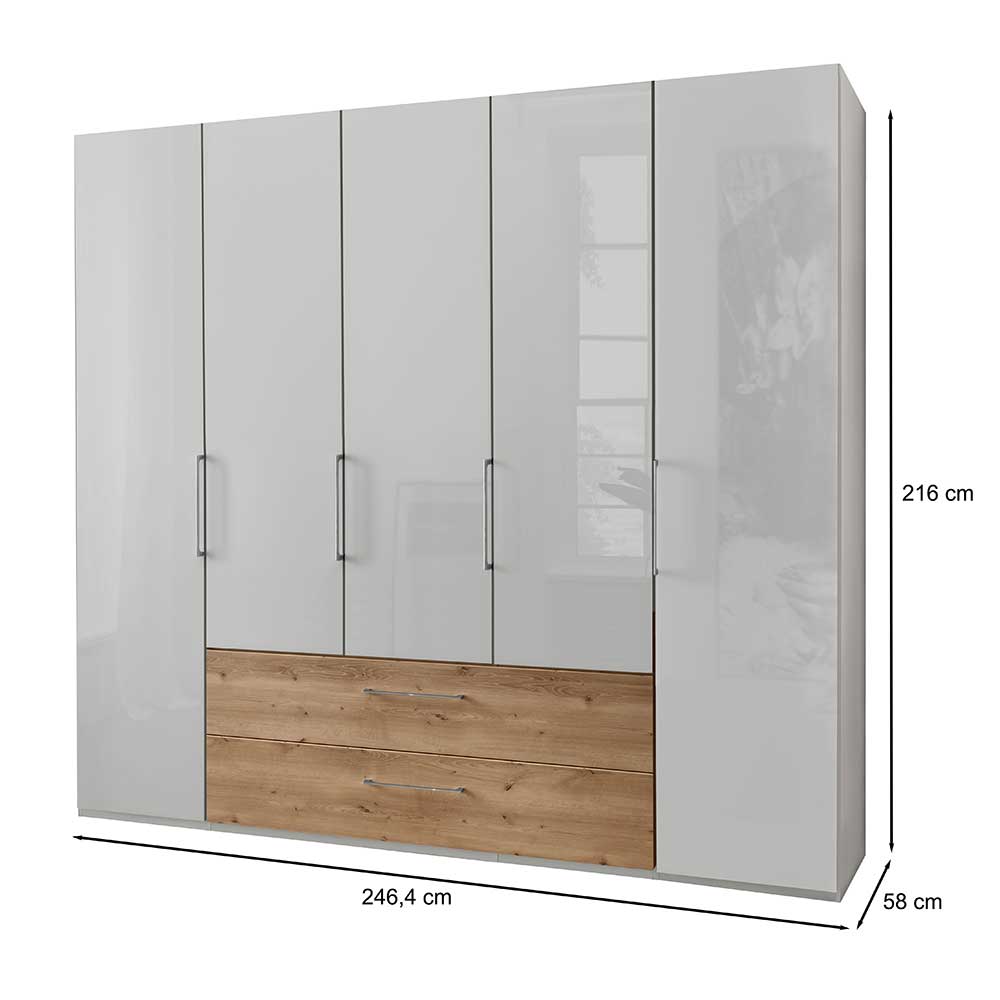 Moderner Schlafzimmerschrank mit zwei Schubladen - Icola