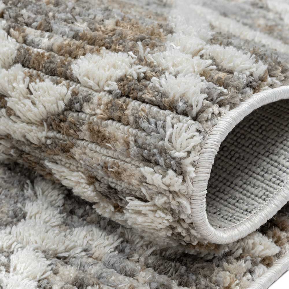 Teppich mit Fransen in Beige & Grau - Fulivia