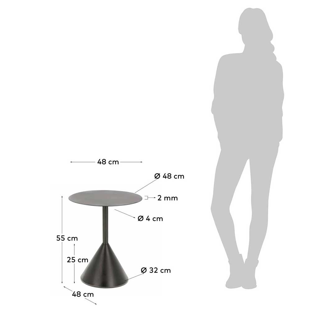 48x55x48 Beistelltisch aus pulverbeschichtetem Metall - Ceria