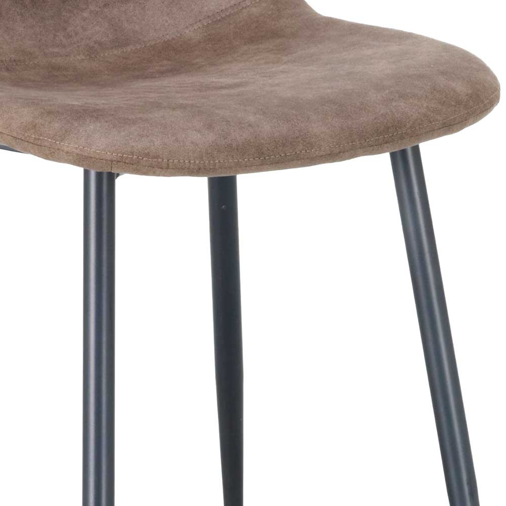 Kunstleder Stühle in Taupe Vintage - Fjord (4er Set)