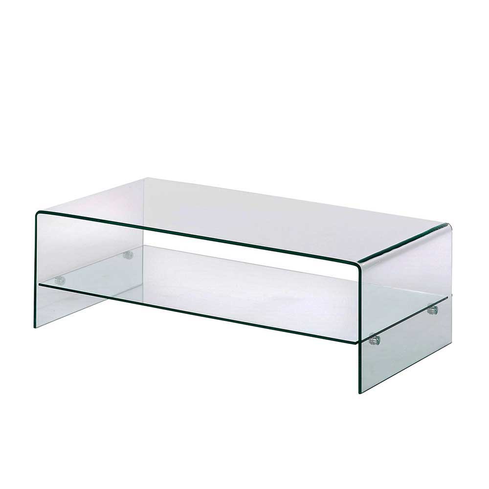 Wohnzimmer Glastisch mit Ablage - Delbra