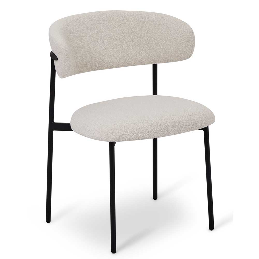 Polsterstühle in Cremeweiß Boucle - Bean (2er Set)