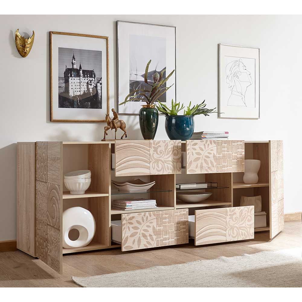 Großes Sideboard in Eiche Sonoma Dekor - Bielvas I