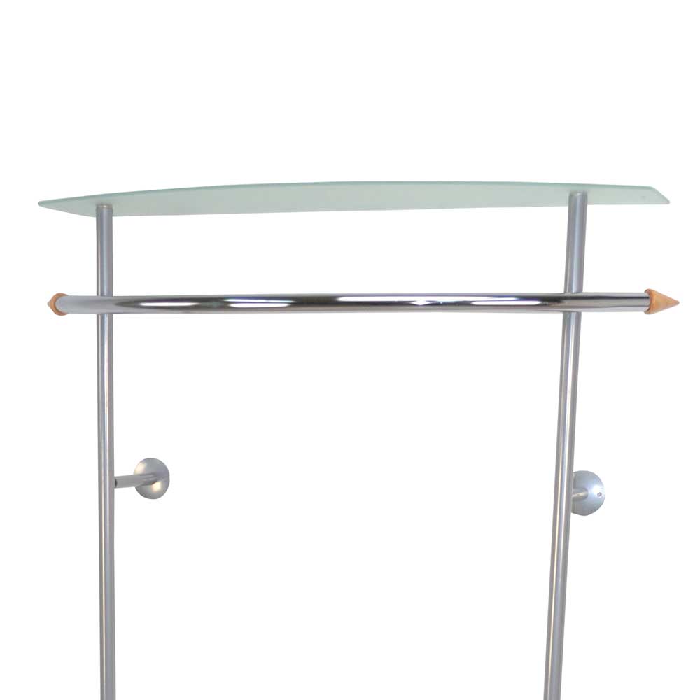 96x182x30 Metallgarderobe mit 2 Milchglas Ablagen - Greeceline