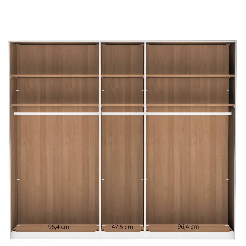 5-türiger Schlafzimmer-Schrank in Erle teilmassiv - Hung