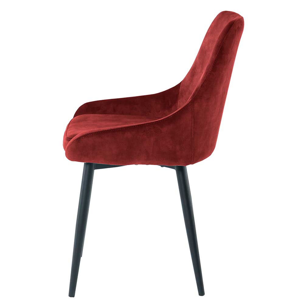 Roter Polsterstuhl aus Samt - Moyico (2er Set)