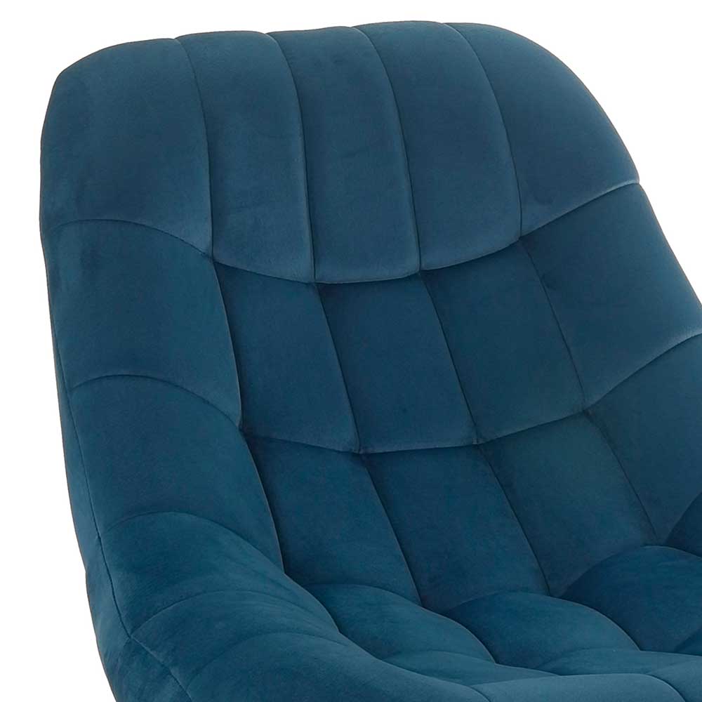 Blauer Samt Sessel ohne Armlehnen - Parca