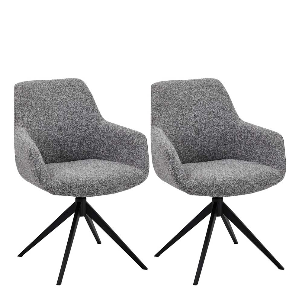 Tischsessel in Grau Boucle - Valines (2er Set)