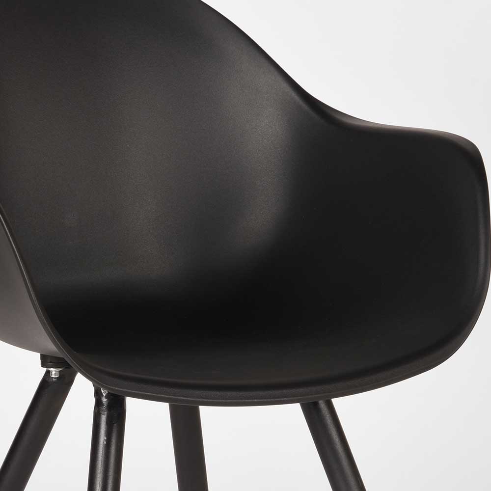 Esstisch Skandi Schalenstuhl in Schwarz - Curcay (2er Set)
