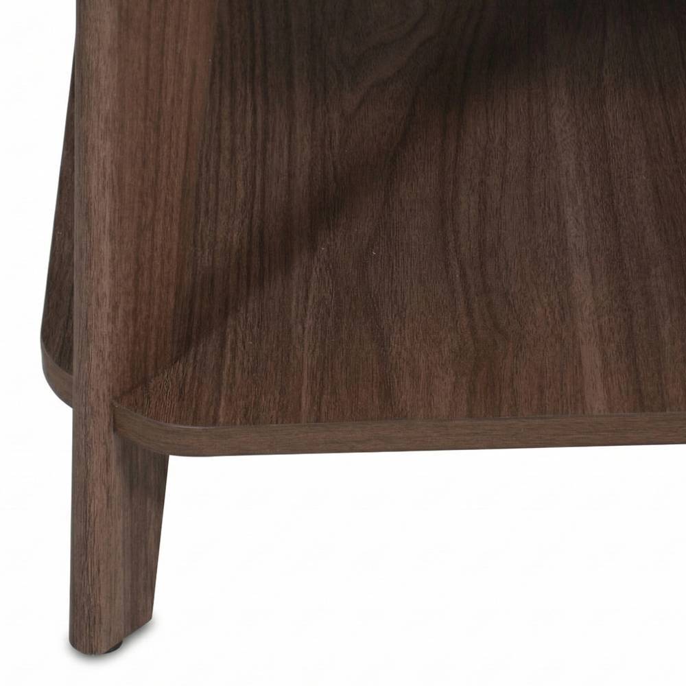 Marmoroptik Couchtisch mit Gestell in Walnuss - Movito