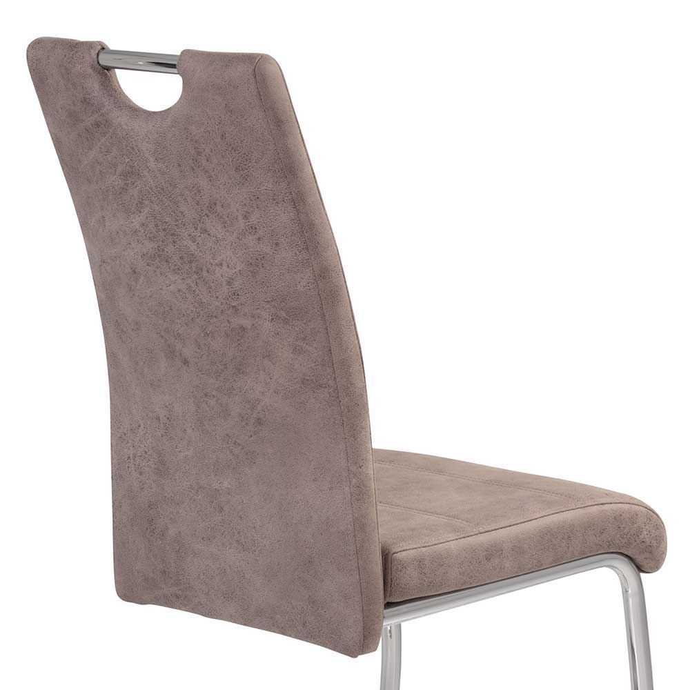 Moderner Schwingstuhl in Beige - Olivia (2er Set)