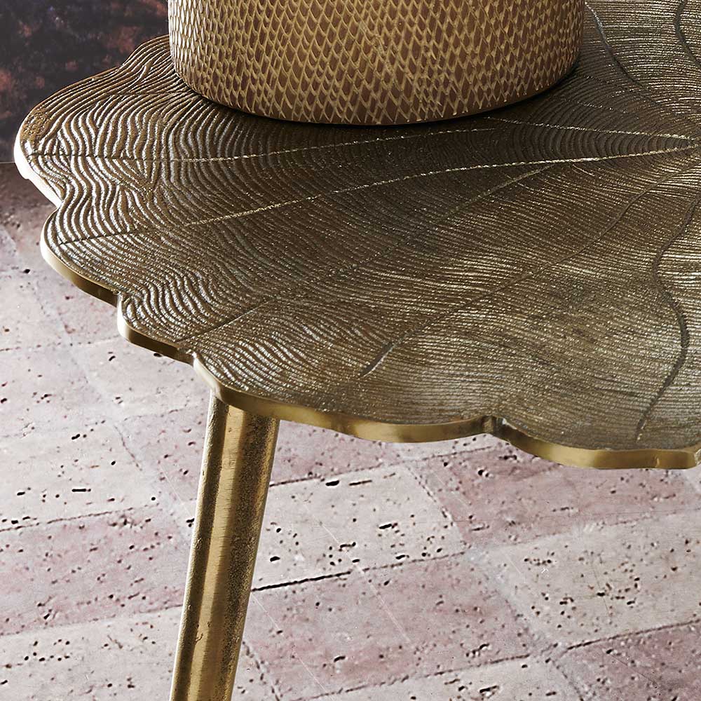 Design Beistelltisch in Altgold - Glossy