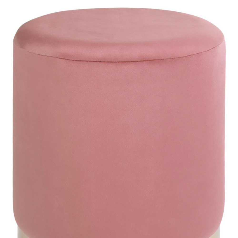 Polsterhocker in Rosa & Messingfarben - Ontentas