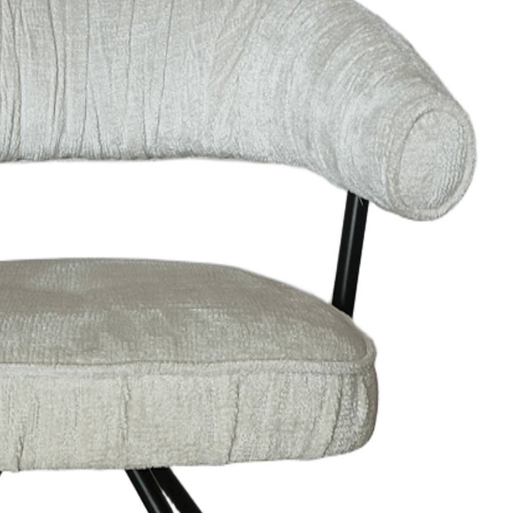 Armlehnenstuhl in Beige Chenille - Florina (2er Set)