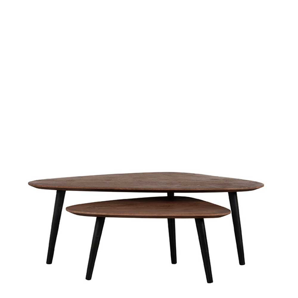 Wohnzimmer Tisch Duo in Dunkelbraun - Pulvaria (zweiteilig)