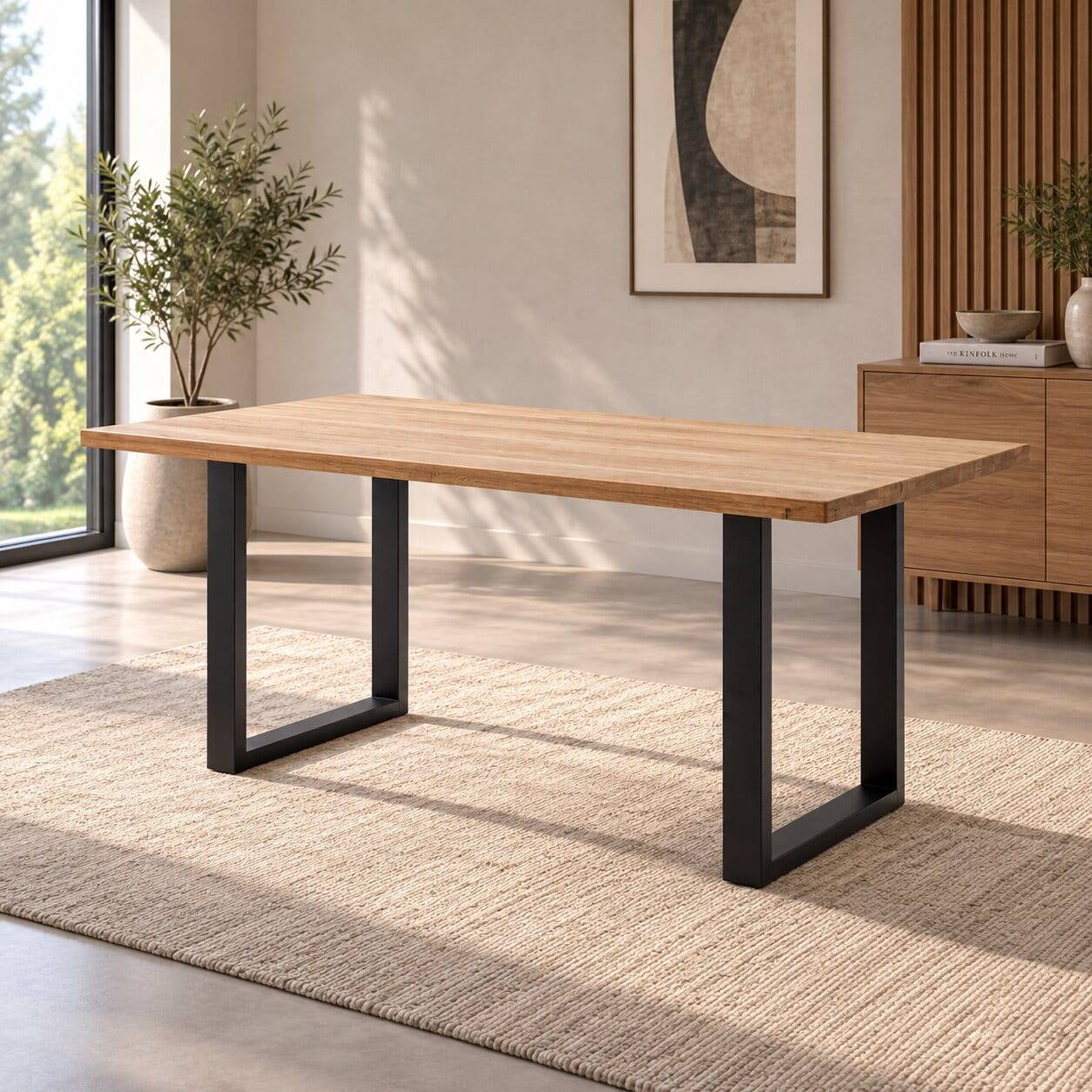 180x90 Esstisch aus Wildeiche Massivholz - Nikido