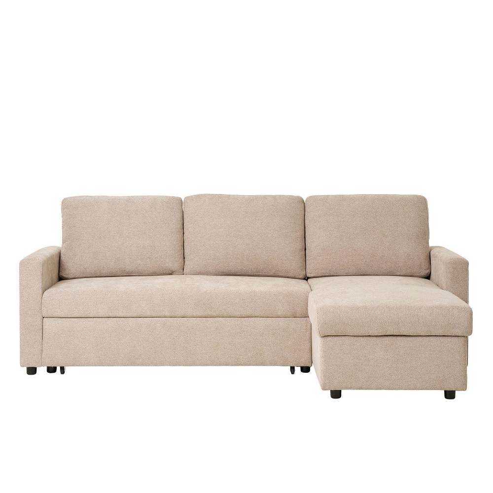 Sofaecke mit Bettfunktion in Beigegrau - Adhipa