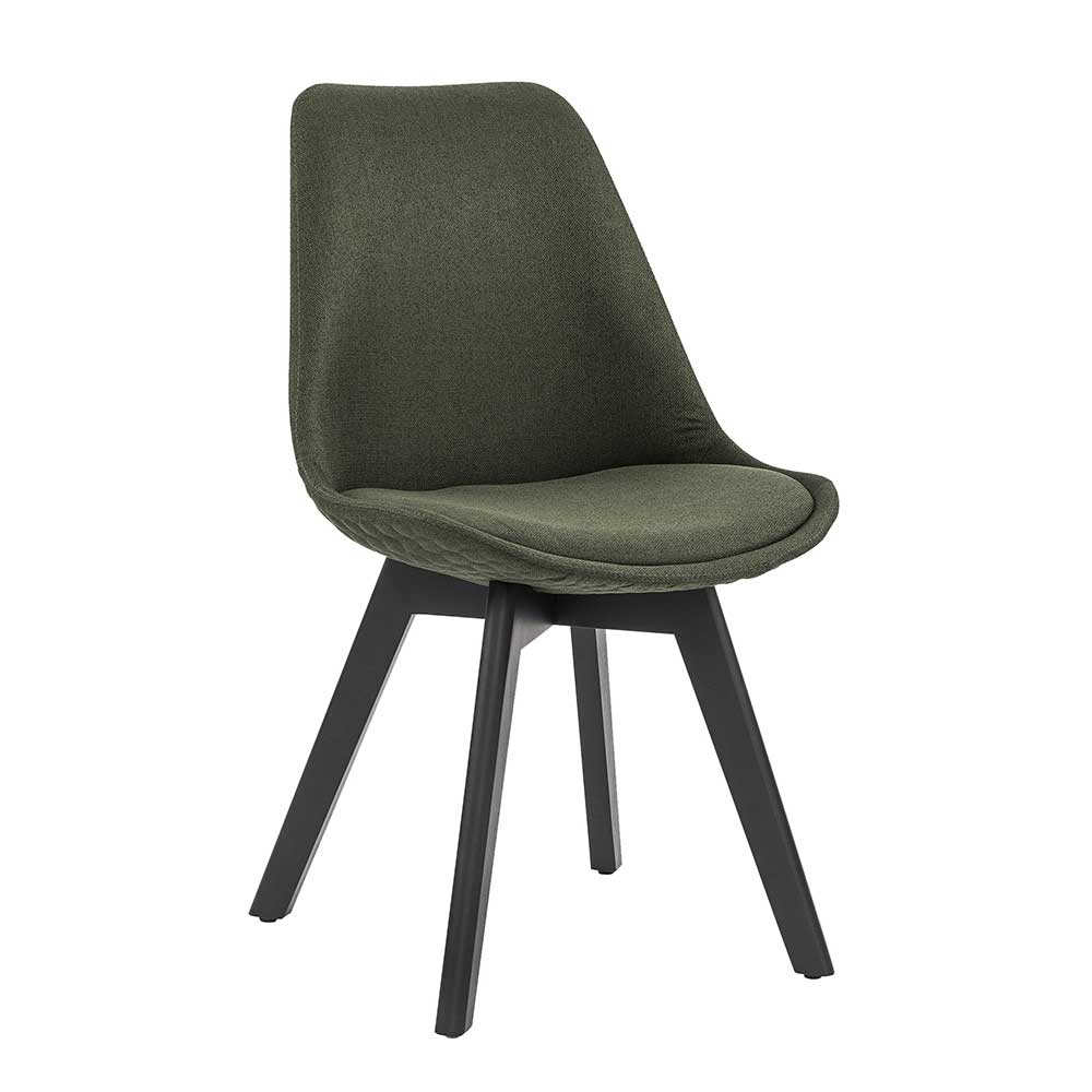 Stühle in Dunkelgrün Webstoff - Rovigo (2er Set)