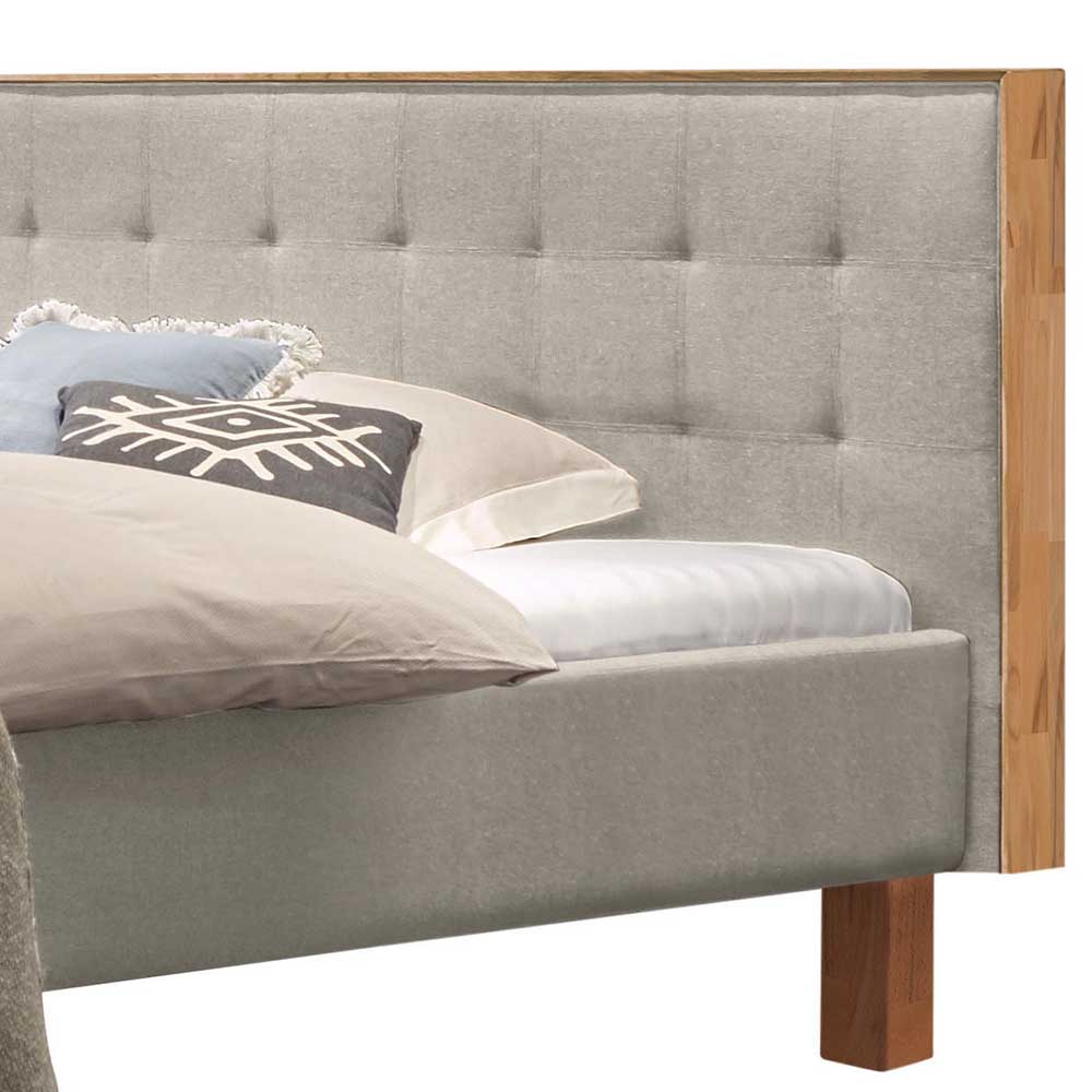 Polsterbett für zwei Personen in Beige - Nell